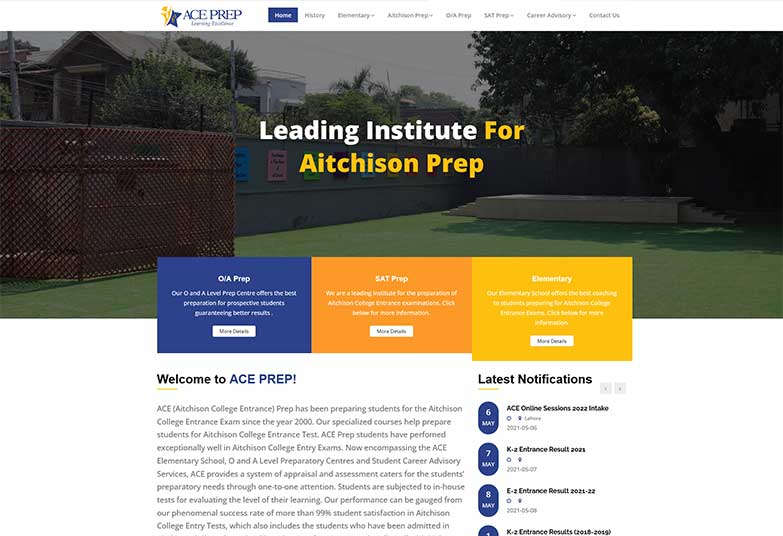 best school website design in lahore